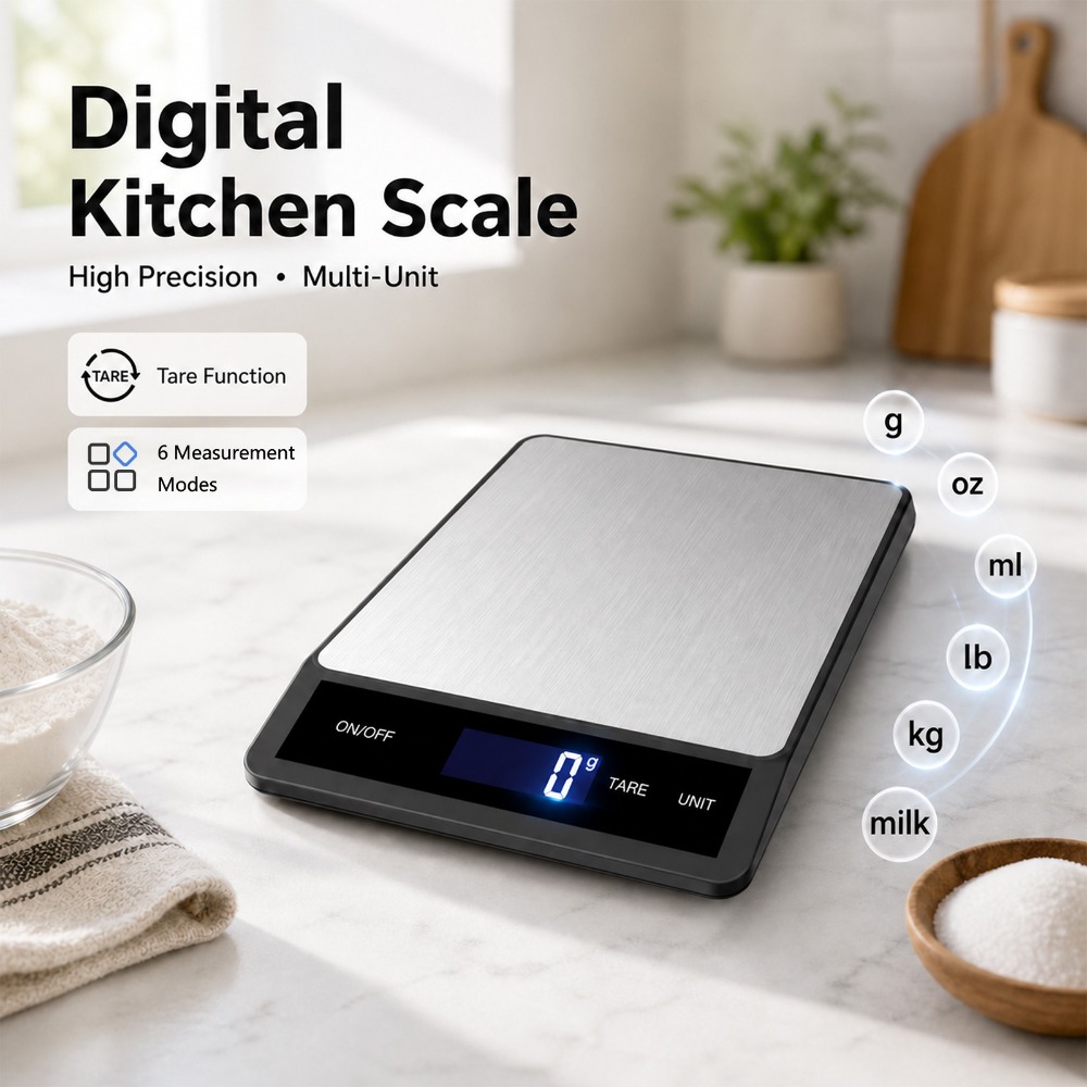 Meal Prep Kitchen - Wasserdichte Digitale Küchenwaage 10kg 1g Intelligente